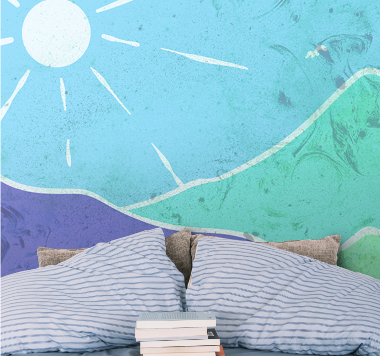 Tapisserie paysage scène de paysage montagneux - TenStickers