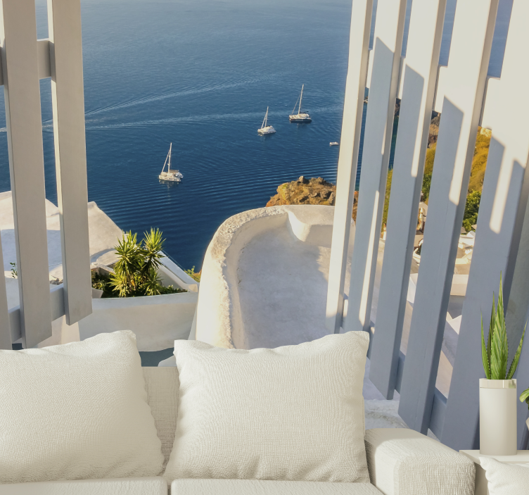 Tapisserie paysage voiliers sur l'océan - TenStickers