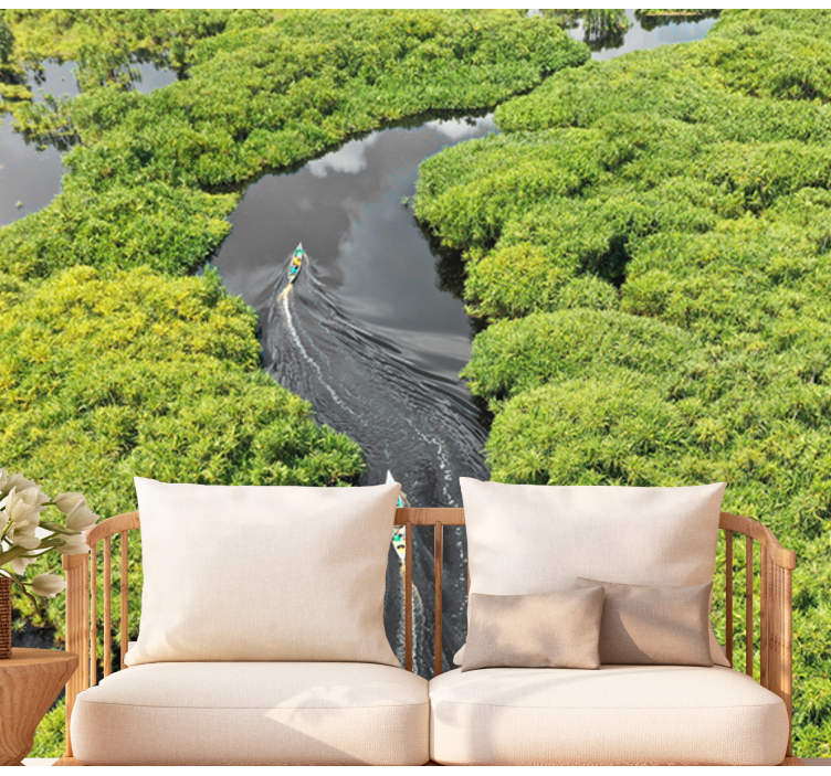 Tapisserie paysage voyage fluvial pittoresque - TenStickers