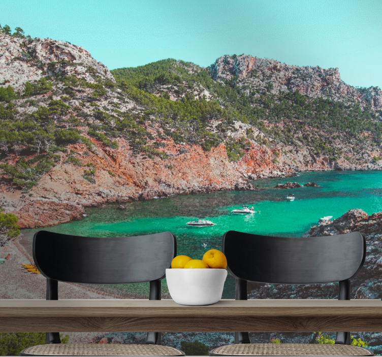 Tapisserie paysage vue sur la mer cove - TenStickers