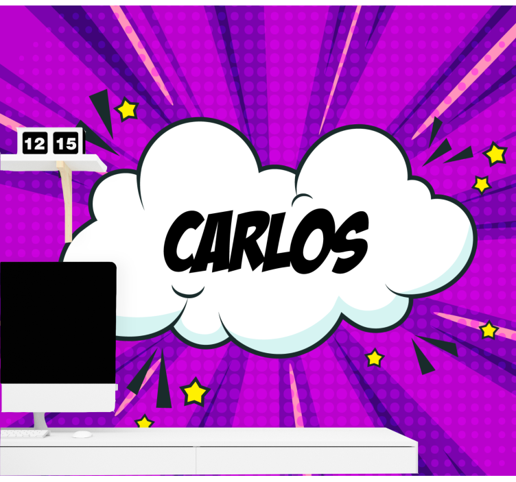 Tapisserie phrase nom de style bande dessinée - TenStickers