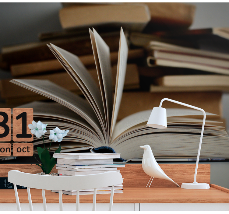 Tapisserie phrase scène de livre ouvert - TenStickers