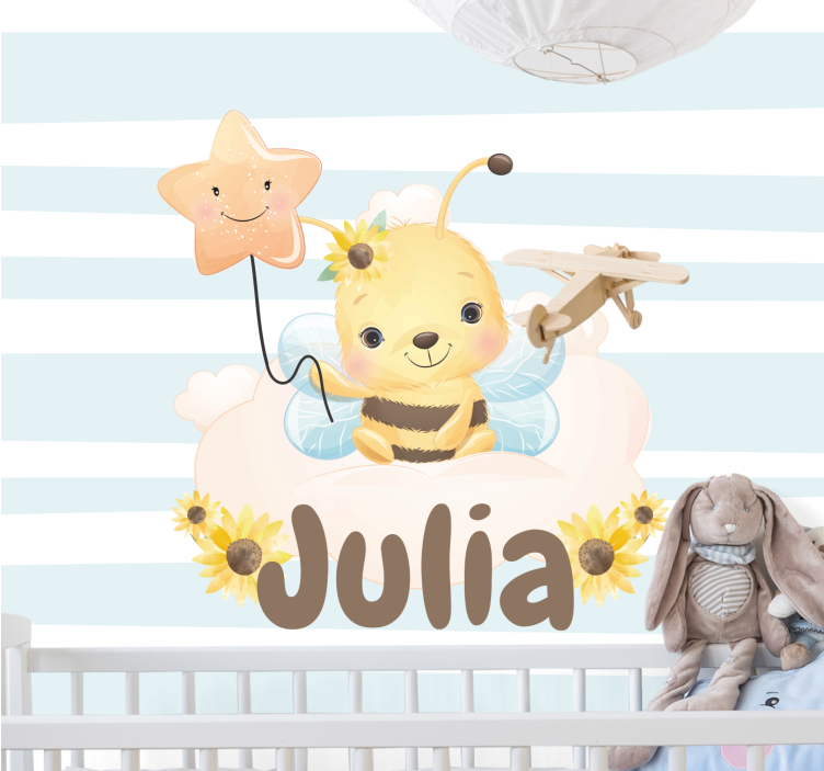Tapisserie pour chambre bébé personnage abeille mignon - TenStickers