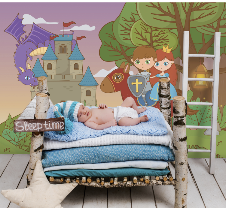 Tapisserie chambre enfant le conte de saint georges - TenStickers