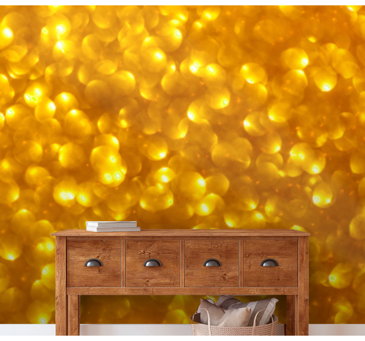 Tapisserie textures et motifs effet bokeh doré - TenStickers