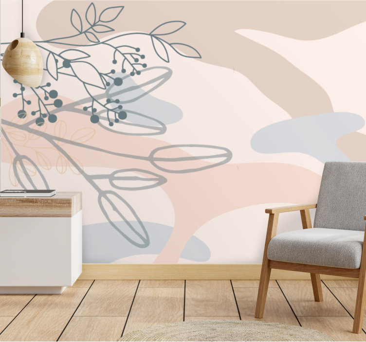 Tapisserie textures et motifs éléments floraux abstraits - TenStickers