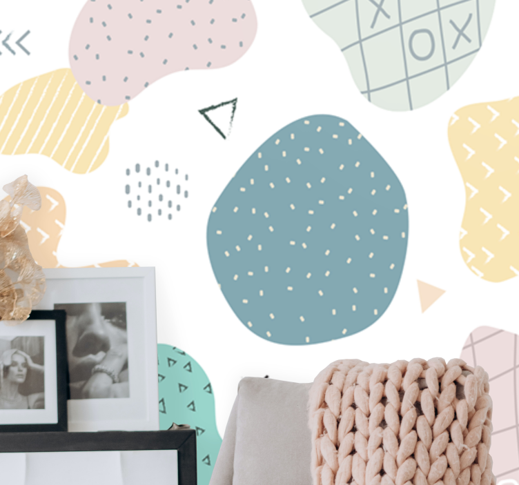 Tapisserie textures et motifs formes abstraites - TenStickers