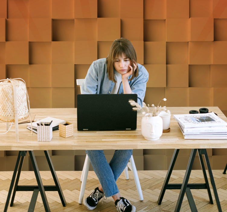 Tapisserie textures et motifs motif de cube texturé - TenStickers