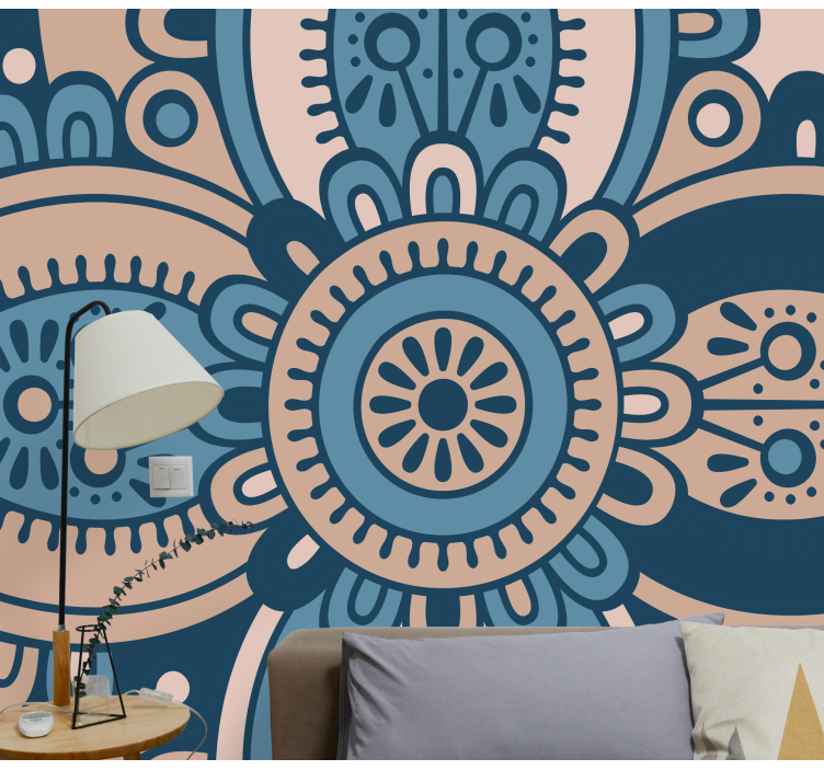 Tapisserie textures et motifs motif de mandala floral - TenStickers