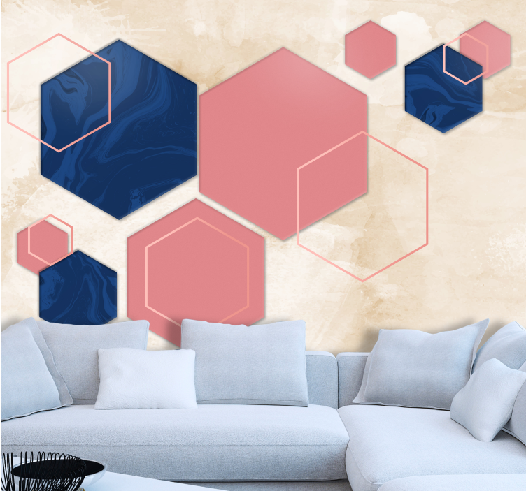 Tapisserie textures et motifs motifs hexagonaux - TenStickers