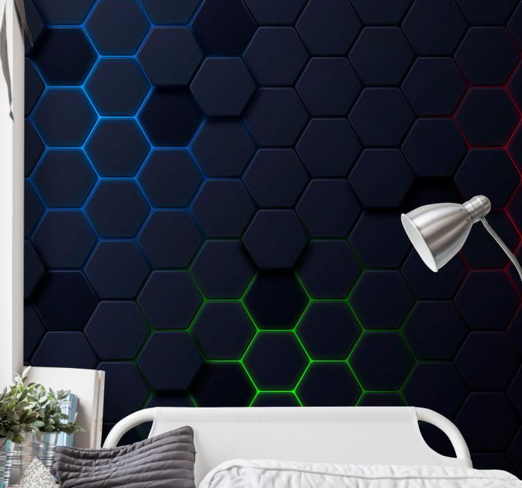 Tapisserie textures et motifs nuances hexagonales - TenStickers
