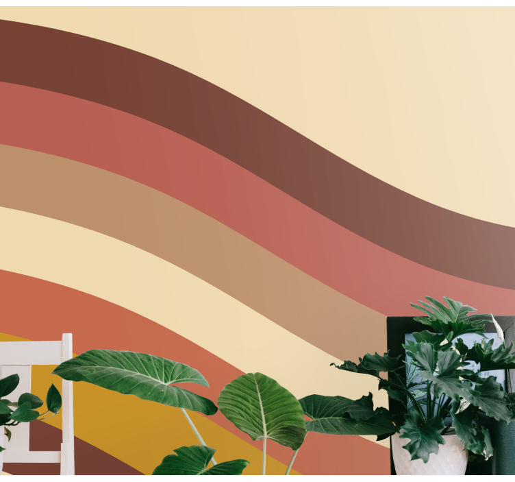 Tapisserie abstraite tons de terre ondulés - TenStickers