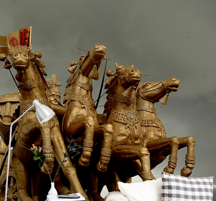 Tapisserie véhicule chevaux de chariot historiques - TenStickers