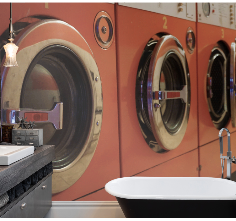 Tapisserie véhicule machines à laver vintage - TenStickers