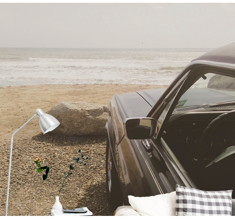 Tapisserie véhicule vue de voiture classique - TenStickers