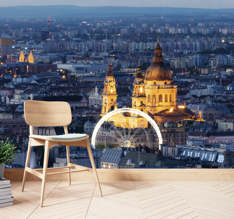 Tapisserie villes et pays budapest nocturne historique - TenStickers