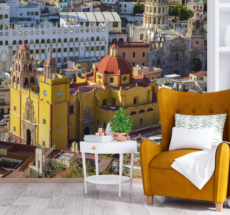 Tapisserie villes et pays cathédrale jaune historique - TenStickers