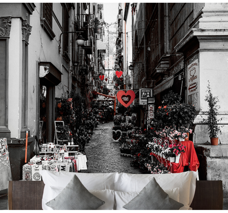 Tapisserie villes et pays charmantes fleurs de rue - TenStickers