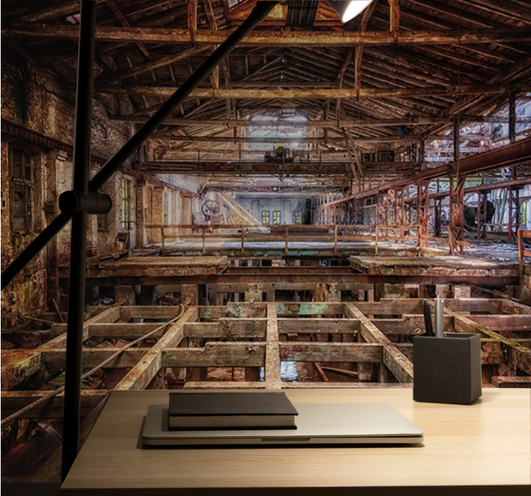 Tapisserie villes et pays espace industriel abandonné - TenStickers