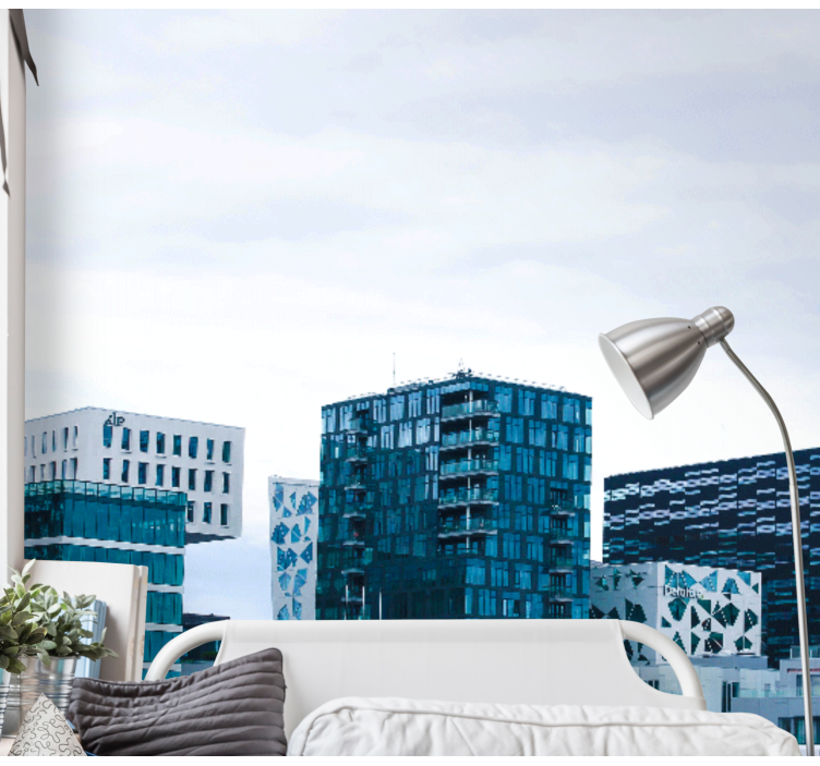 Tapisserie villes et pays horizon urbain moderne - TenStickers