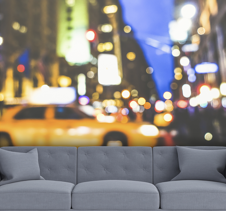 Tapisserie villes et pays nuit urbaine animée - TenStickers
