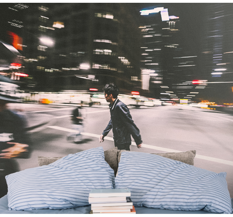 Tapisserie villes et pays patinage nocturne urbain - TenStickers