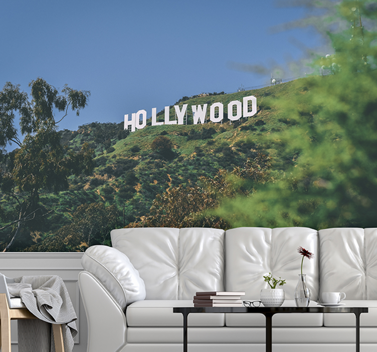 Tapisserie villes et pays paysage du panneau hollywood - TenStickers
