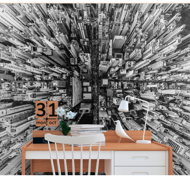 Tapisserie villes et pays paysage urbain aérien - TenStickers