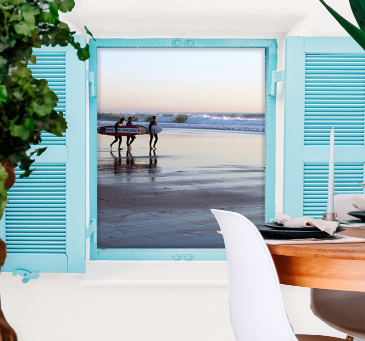 Tapisserie villes et pays scène de surf à la plage - TenStickers