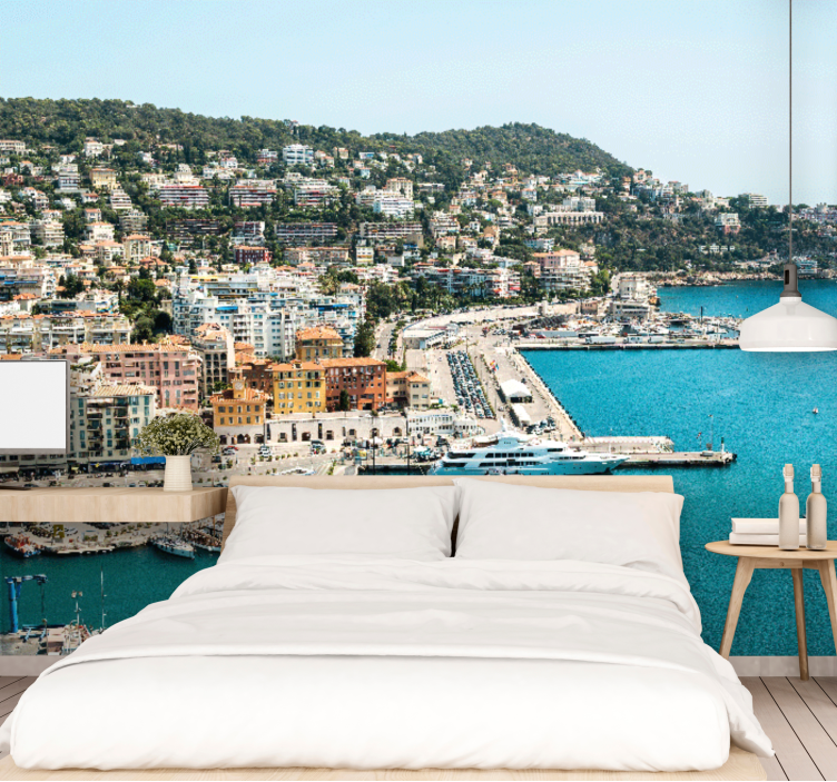 Tapisserie villes et pays vue côtière de ville - TenStickers