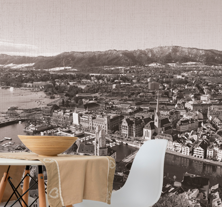 Tapisserie villes et pays vue sur la ville de zurich - TenStickers