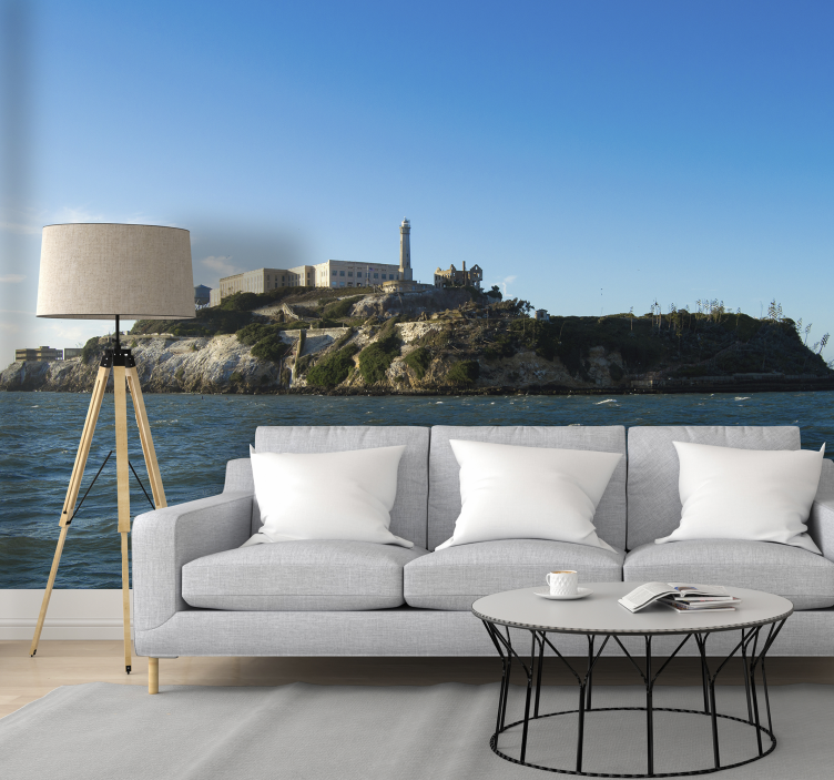 Tapisserie villes et pays vue sur l'île d'alcatraz - TenStickers