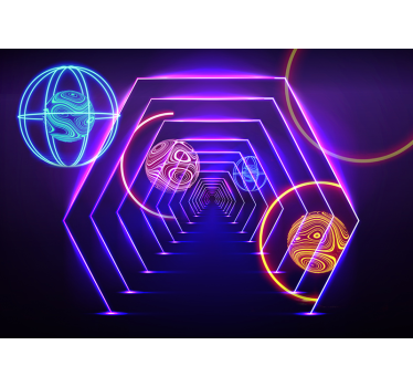 Papier peint 3d graphique effet visuel tunnel - TenStickers