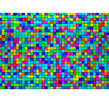 Papier peint graphique cubes colorés - TenStickers