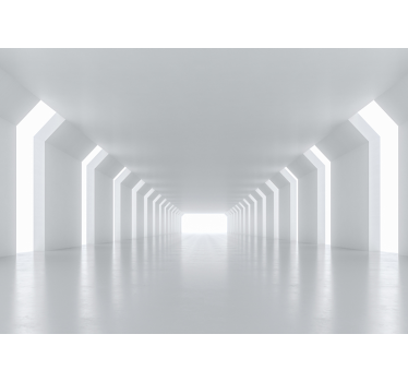 Papier peint 3D tunnel blanc lumineux - TenStickers
