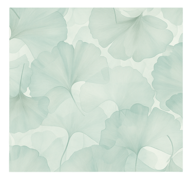 Tapisserie salon feuilles de ginkgo vertes - TenStickers