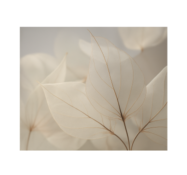 Tapisserie salon feuilles squelettiques blanches - TenStickers