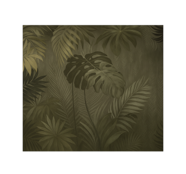 Tapisserie salon jungle tropicale luxuriante - TenStickers