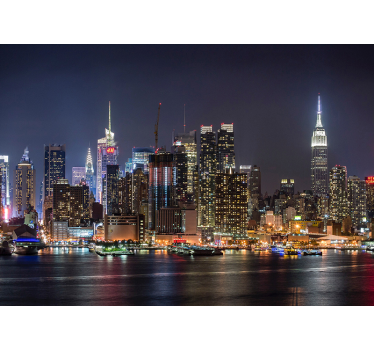 Tapisserie new york horizon urbain nocturne - TenStickers