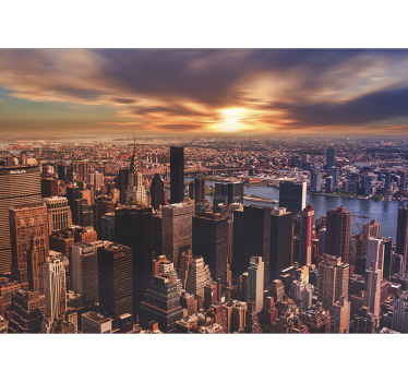 Papier peint New York lever de soleil le matin - TenStickers