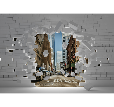 Papier peint 3d derrière le mur New York skyline - TenStickers