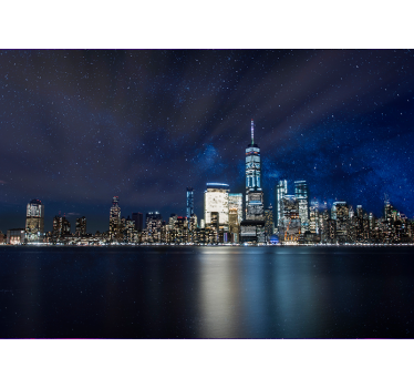 Tapisserie new york paysage nocturne métropolitain - TenStickers