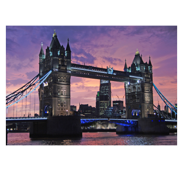 Tapisserie londres coucher de soleil sur le pont de Londres - TenStickers