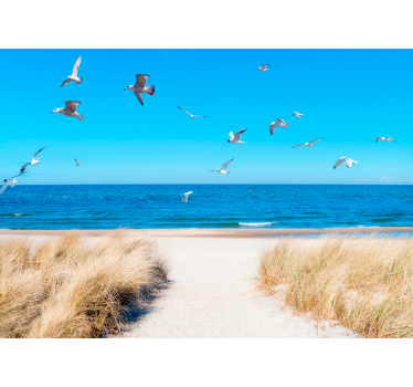 Papier peint plage coucher de soleil - TenStickers