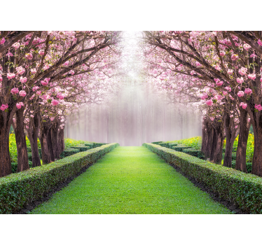 Tapisserie paysage voie fleurie - TenStickers