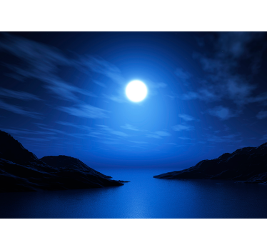 Tapisserie ciel scène de nuit lunaire - TenStickers