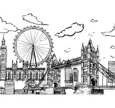 Tapisserie murale illustration de Londres - TenStickers