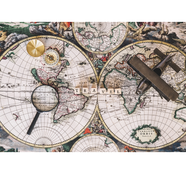 Papier peint vintage carte du monde - TenStickers