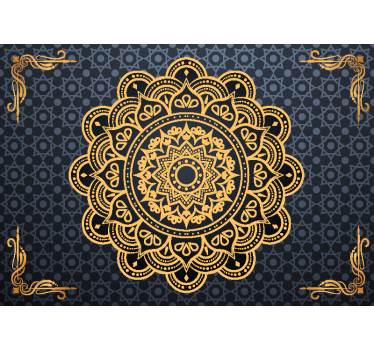 Papier peint zen mandala bleu et doré - TenStickers