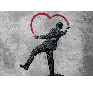 Papier peint graffiti Banksy coeur - TenStickers